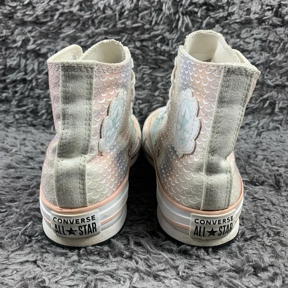 Converse Youth Size 3 Chuck Taylor Eva Lift Hi Top Sneakers 372752C Mermaid